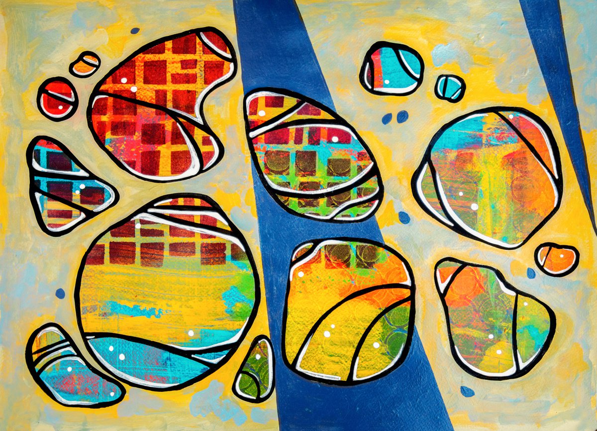 Organic Abstract Acrylic Painting By Ariadna De Raadt, 19 X 14, Balance 2, Original Artwork