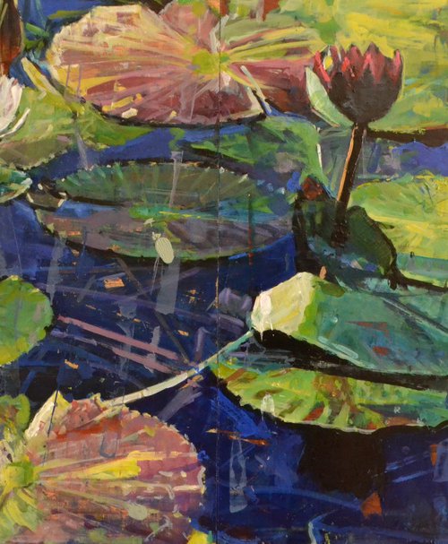 Waterlilies ( Diptych ) by Marco  Ortolan