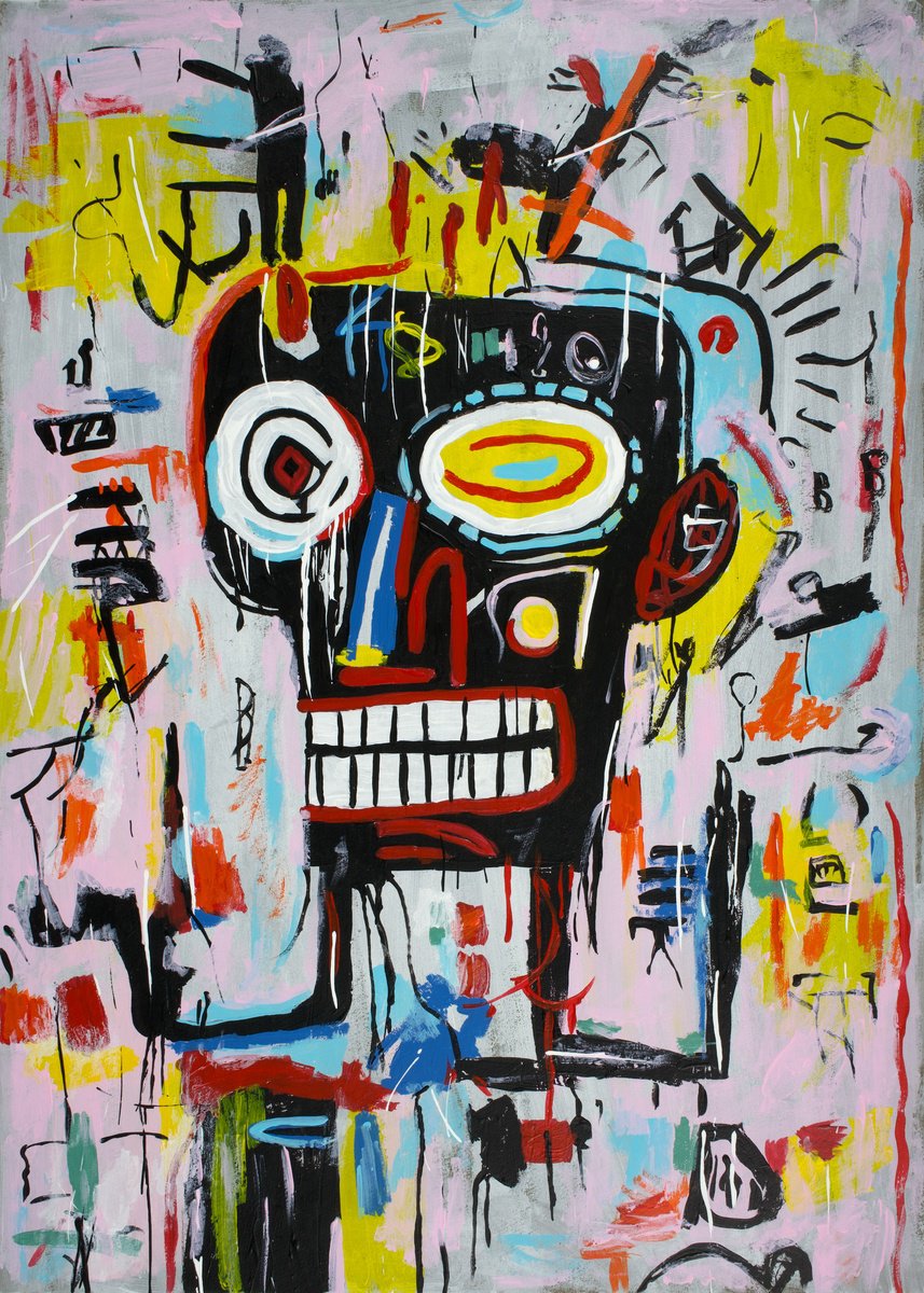 Expressive Portrait Acrylic Painting By Kosta Morr, 12 X 17", Stress Day 3, Original Artwork