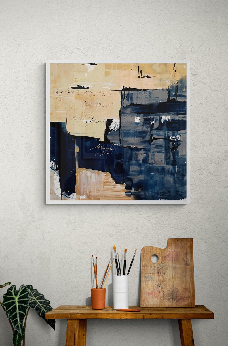 Abstract Acrylic Painting By Ivana Urso, 20 X 20, Reflections, Original Artwork