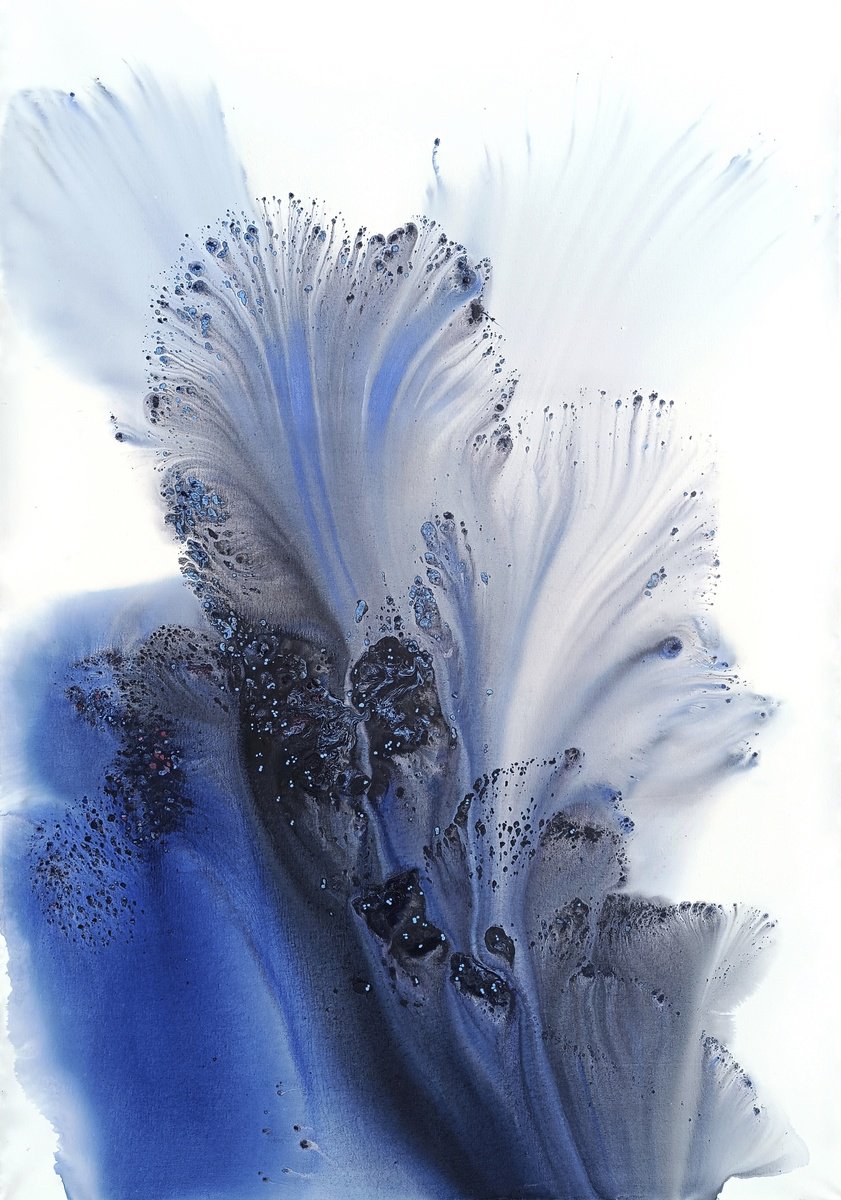 Abstract Acrylic Painting By Muriel Napoli, 39 X 55", Nature 319, Original Artwork