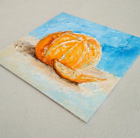 Tangerine Painting Orange Fruit Original Art Citrus Wall Art Kitchen Artwork