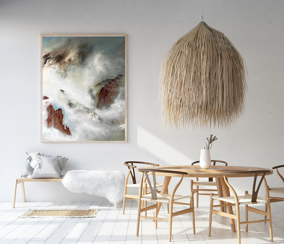 Expressive Abstract Oil Painting By Julia Swaby, 47 X 59", Depths Of The Soul, Original Artwork