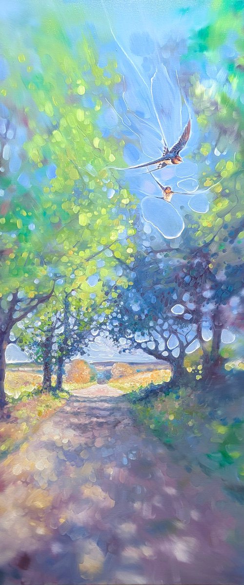 Farewell Swallows by Gill Bustamante