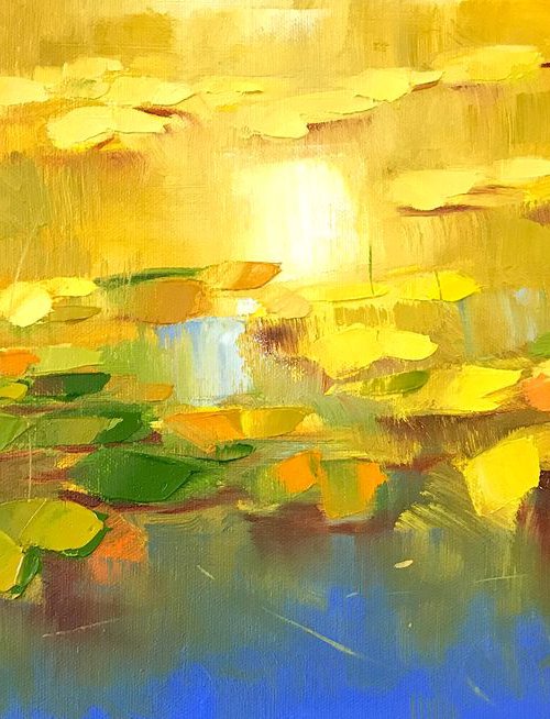 Waterlilies, Original oil Painting, Impressionism, Handmade artwork, One of a Kind by Vahe Yeremyan
