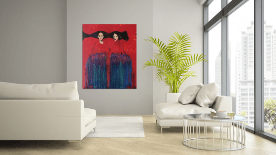 Sisters with Flowers