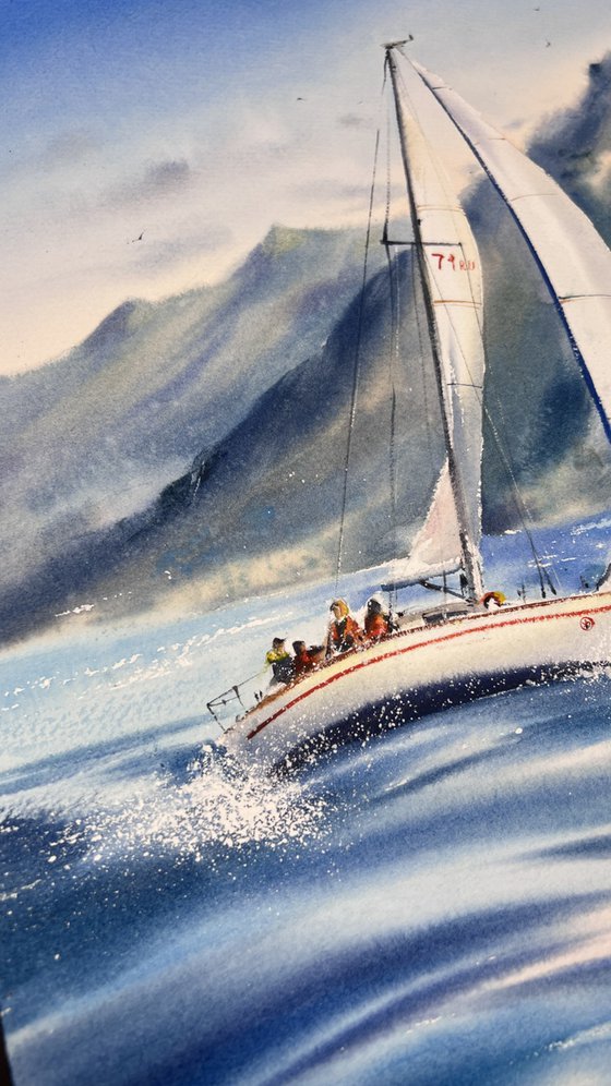 Yacht on the waves #4