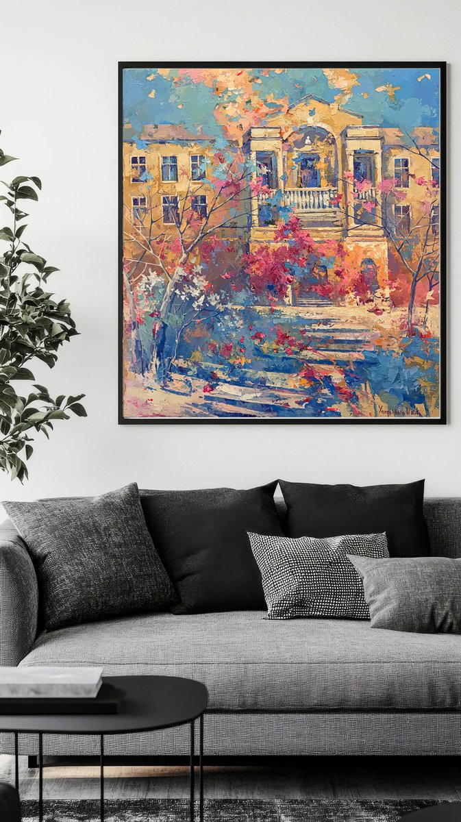 The House Where Spring Blooms By Natalia Yampolskaia, 31 X 35, Artwork For Sale On Artfinder