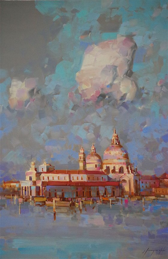 Venice in Gold Original oil painting  Handmade artwork One of a kind Large Size