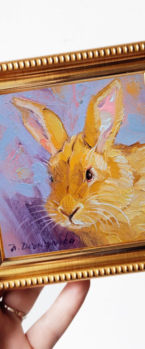 Rabbit painting by Nataly Derevyanko