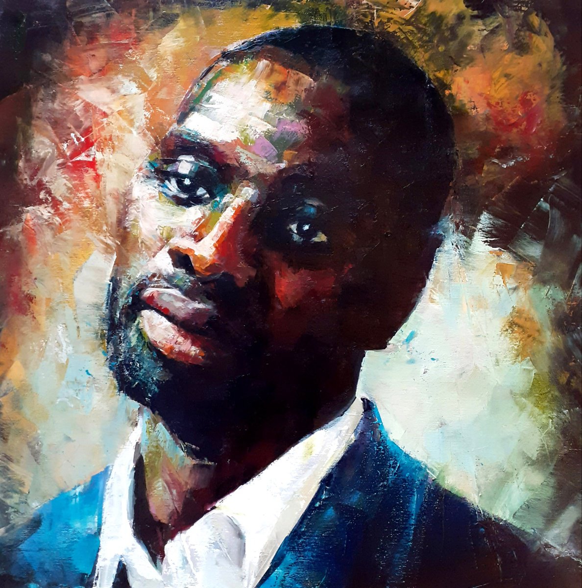 Expressive Oil Painting , You Underestimated Me By Sal Jones, 20 X 20, Artwork For Sale On Artfinder