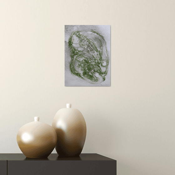 Green Mood 30, acrylic on paper 28x21 cm