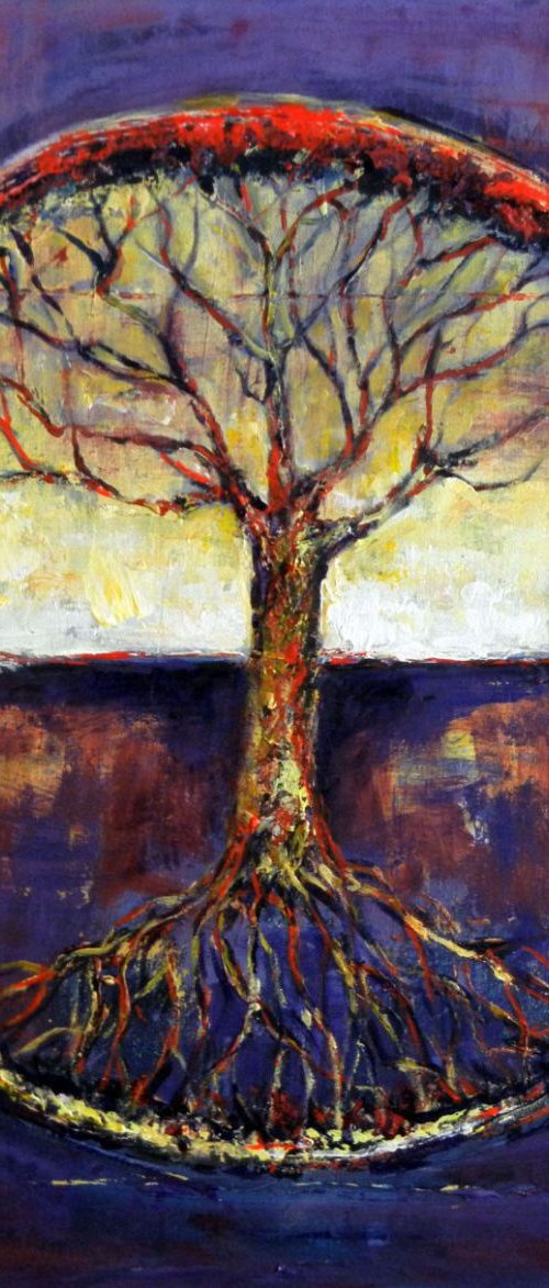 Purple Vitruvian Tree of Life - 30x30 by BenWill