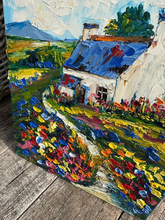 Old house with flowers