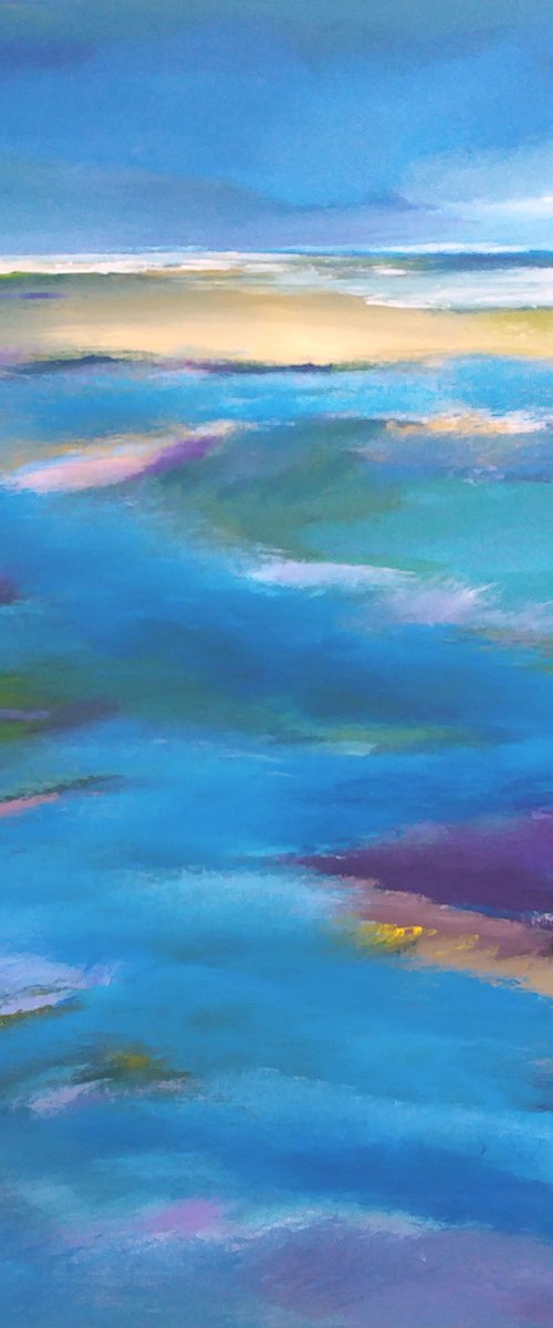 The sea touching the beach (view from the glider plane) by Nelly van Nieuwenhuijzen