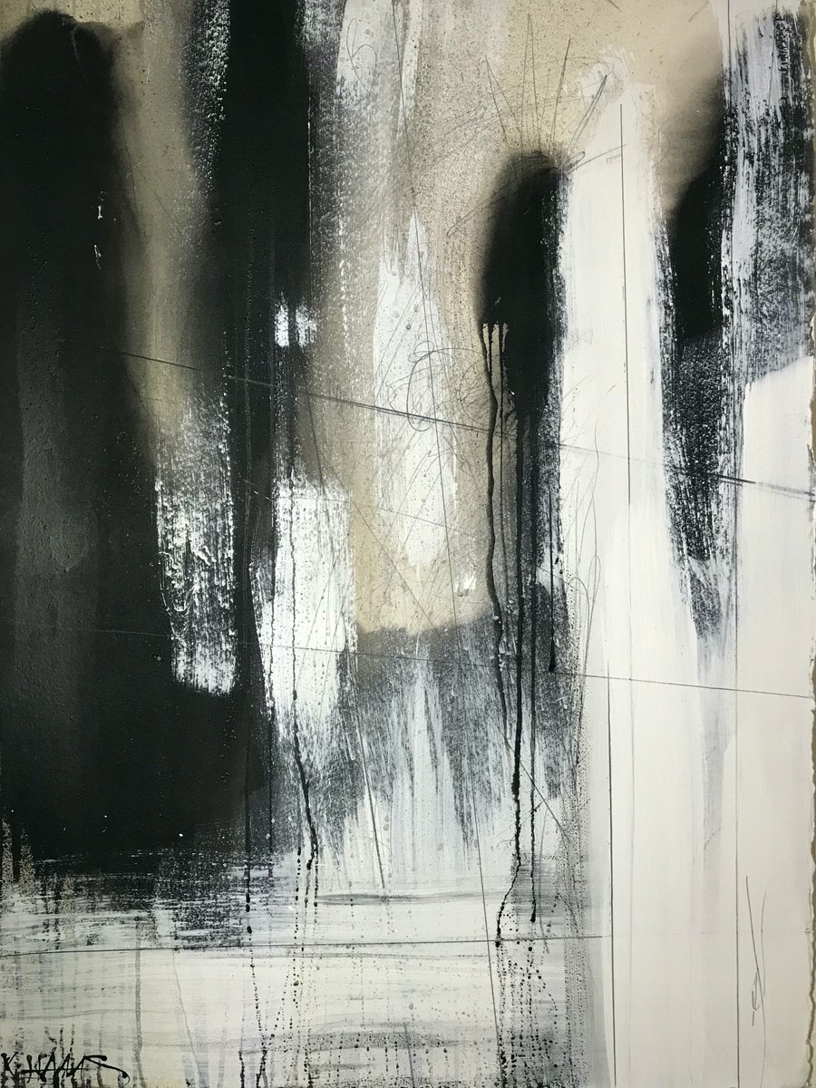 Organic Abstract Painting By Kris Haas, 22 X 30", Mono Disjointed, Original Artwork