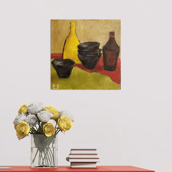 Still life with Japanese ceramics