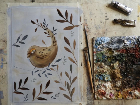 The bird and the leaves