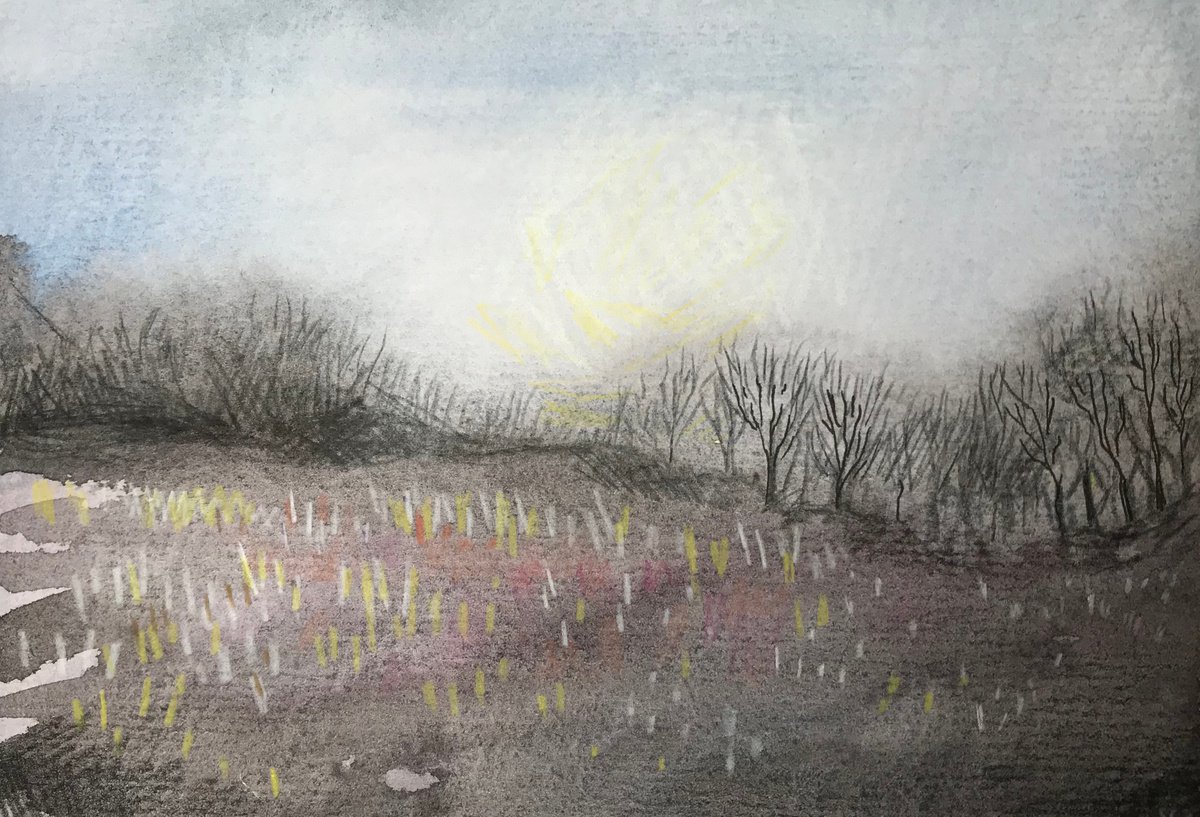 Mixed media landscape 2 by Kitty Cooper