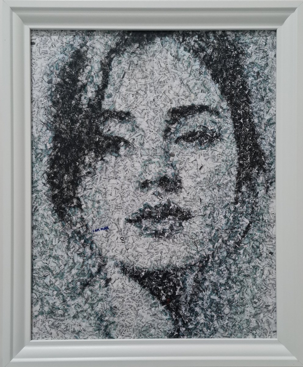 Impressionistic Portrait Collage By Alessio Mazzarulli, 18 X 22, Not Your Doll - 18 (N.684), Original Artwork