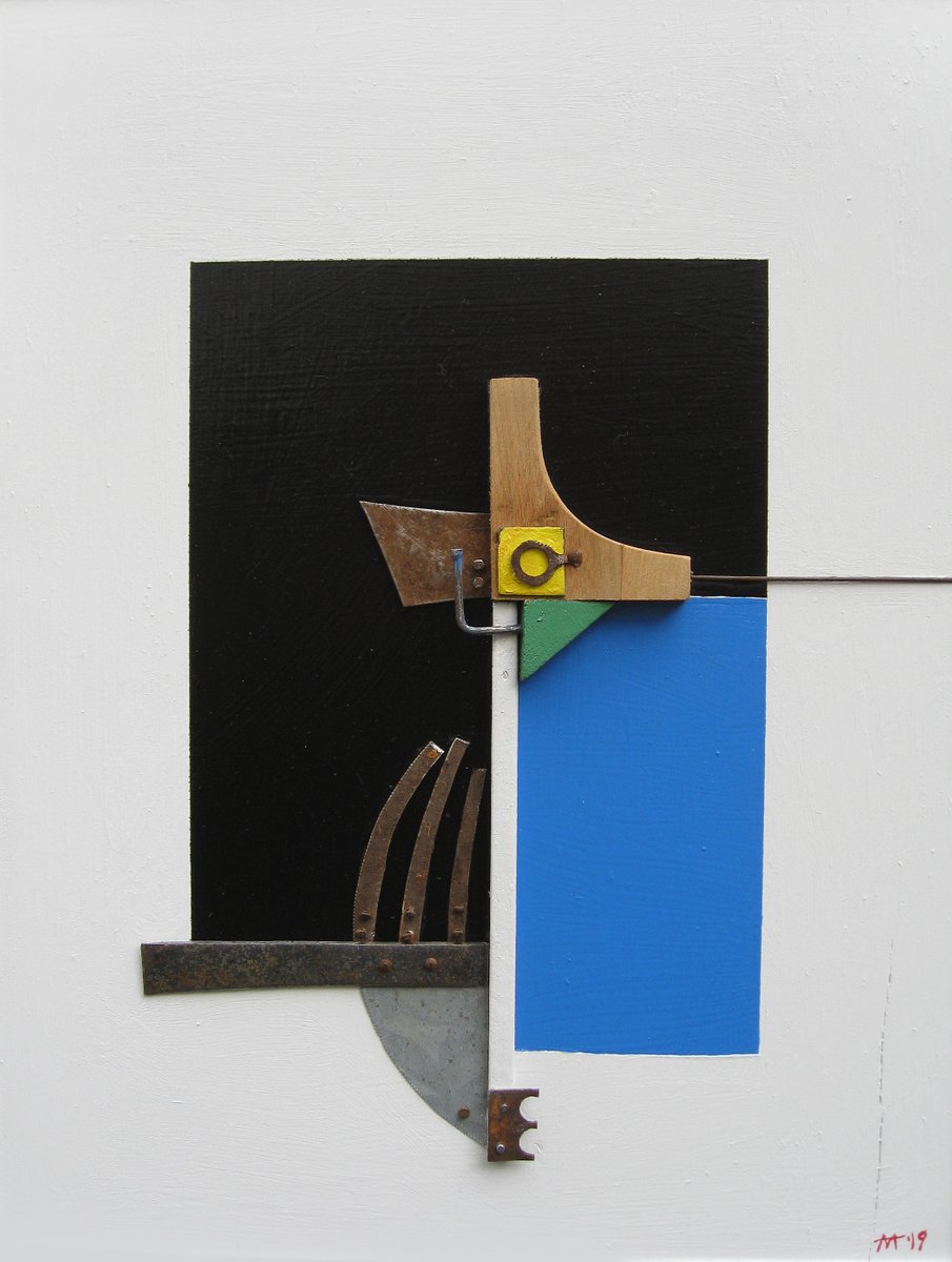 Geometric Abstract Collage By Mark Mazurczyk, 10 X 13", Hku. 06, Original Artwork