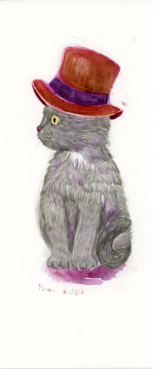 Cat in a top hat by Yumi Kudo