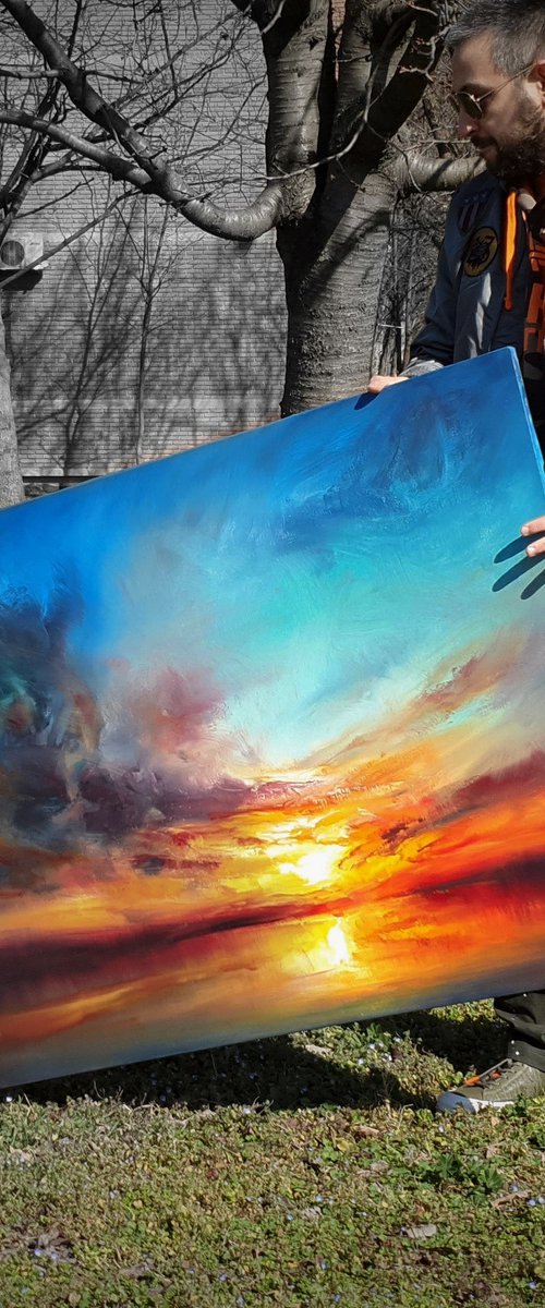 " Echo of the evening Aura " (W 140 x H 90 cm) SPECIAL PRICE!!! by Ivan  Grozdanovski