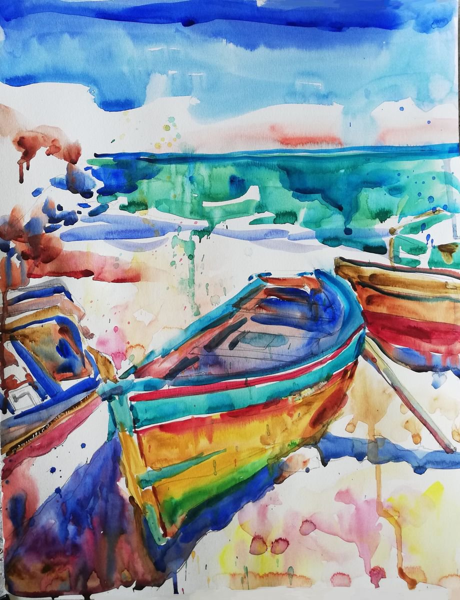 Expressive Watercolour , Sunny Day By Jelena Djokic, 14 X 18, Artwork For Sale On Artfinder