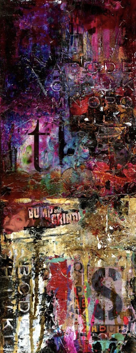 Expressive Painting , Bump And Grind By Kathy Morton Stanion, 8 X 20, Artwork For Sale On Artfinder