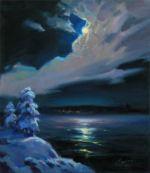 "Winter night" by Alisa Onipchenko-Cherniakovska
