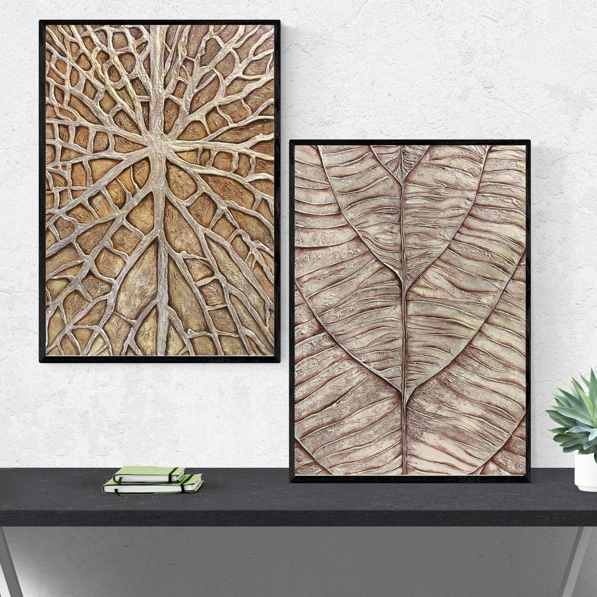 Abstract Botanical Acrylic Painting By Narine Vardanyan, 39 X 28", Nature