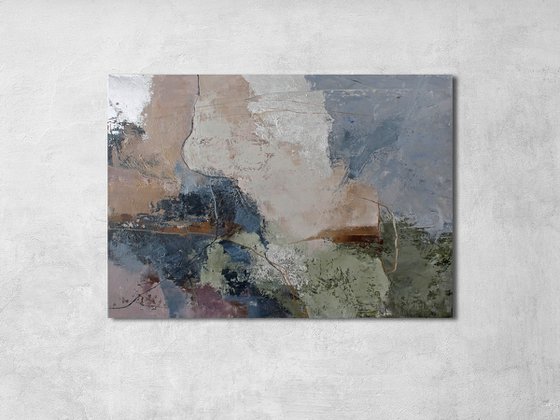 "Liotta" Abstract blue green gray art