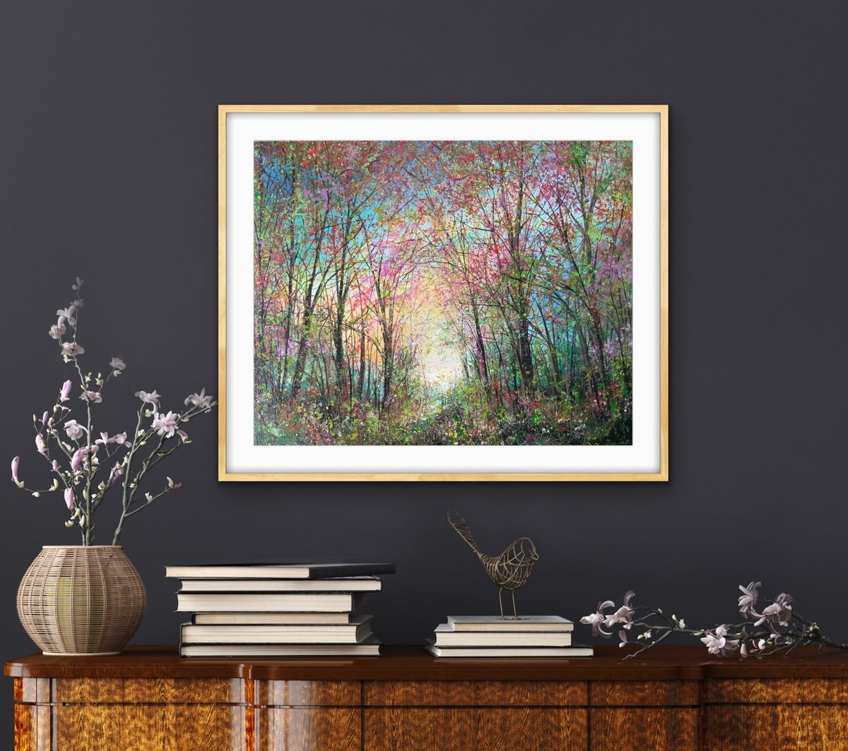 Impressionistic Landscape Acrylic Painting By Jan Rogers, 20 X 16, Arrival Of Autumn, Original Artwork