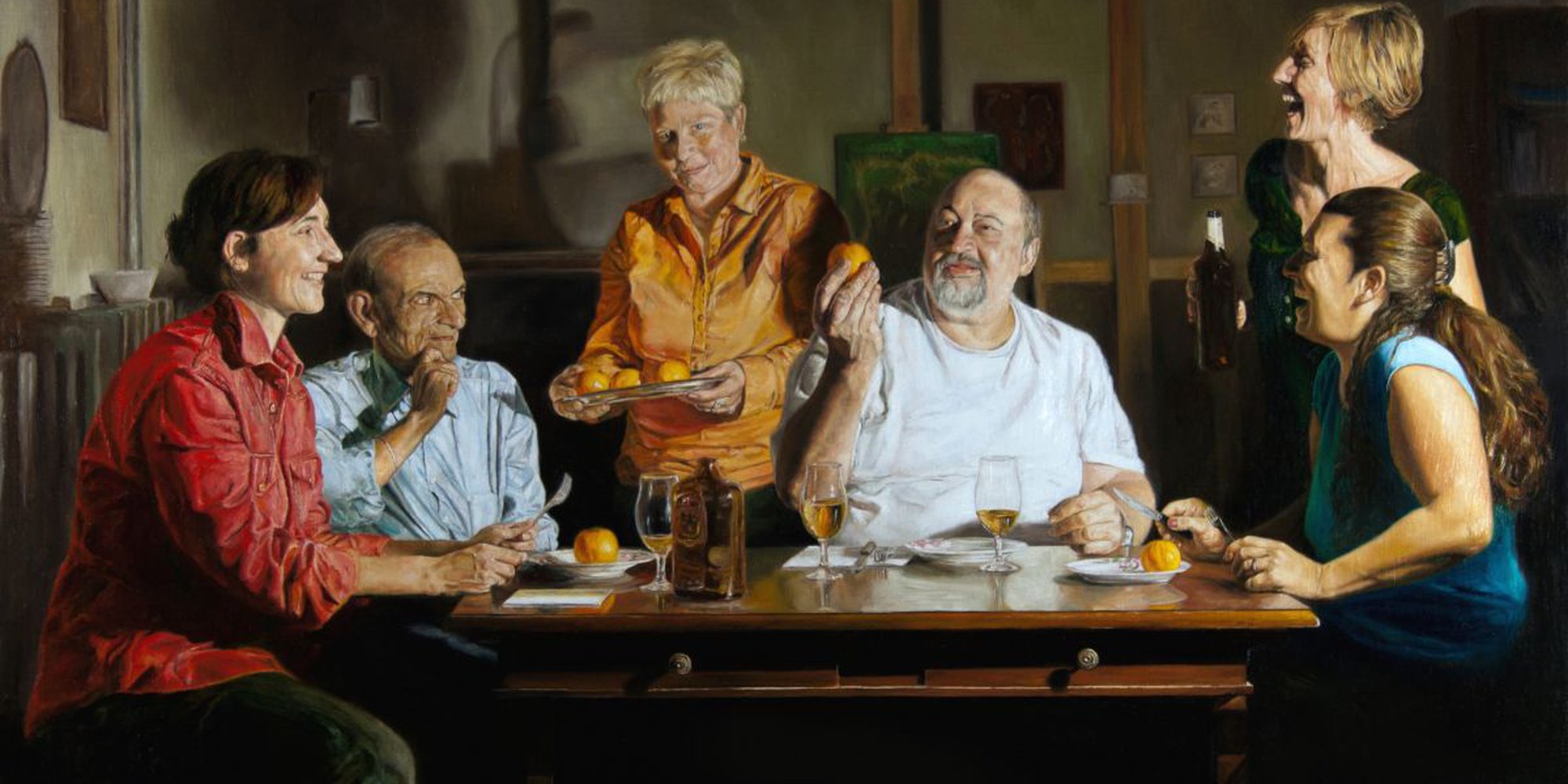 Art of the Day: "Dinner with mandarins, 2015" by Paolo Borile