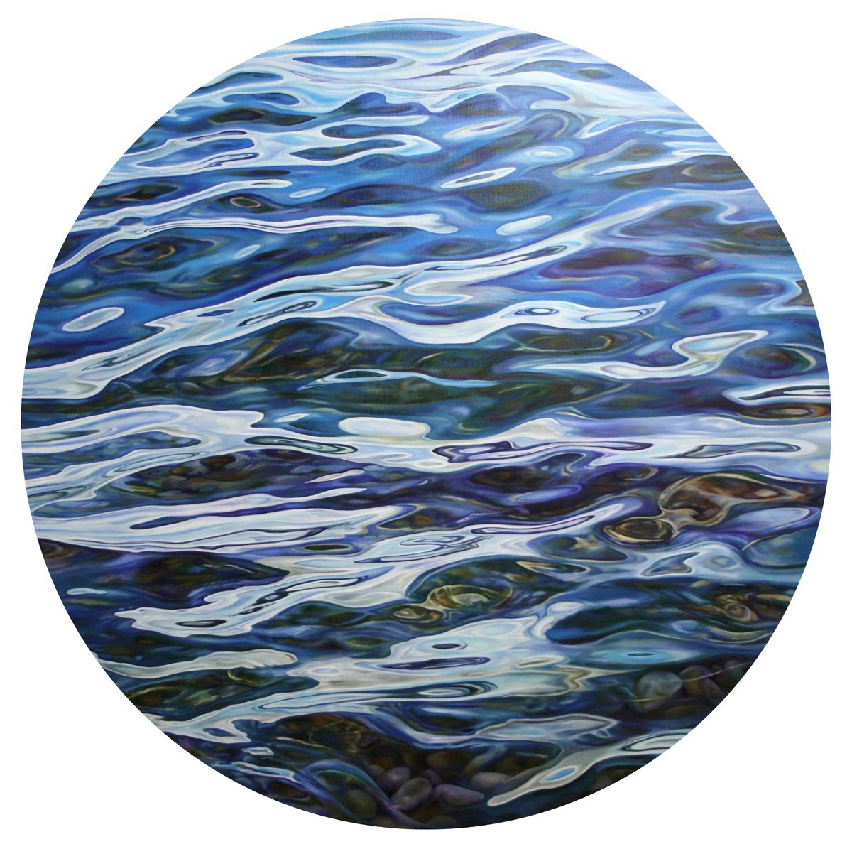 Photorealistic Landscape Oil Painting By Peter Goodhall, 45 X 45", Tranquillity Xxii, Original Artwork