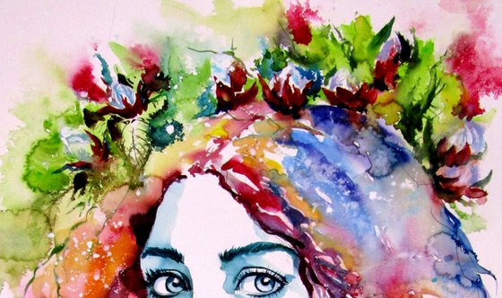 Girl with florals II