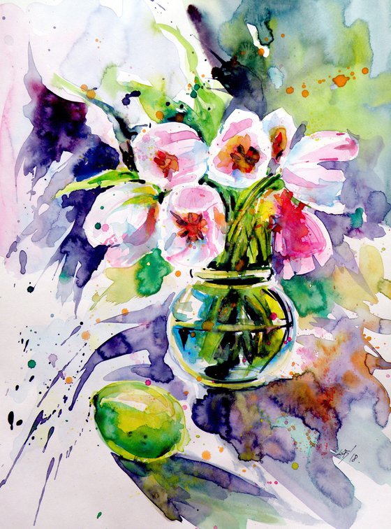 Tulips with lemon