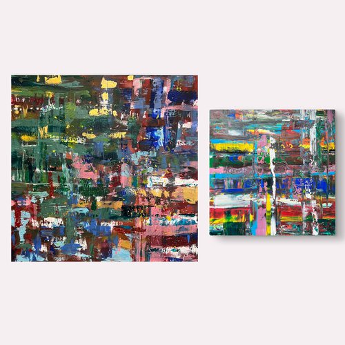 Prosperity Spring lines, diptych by VICTO