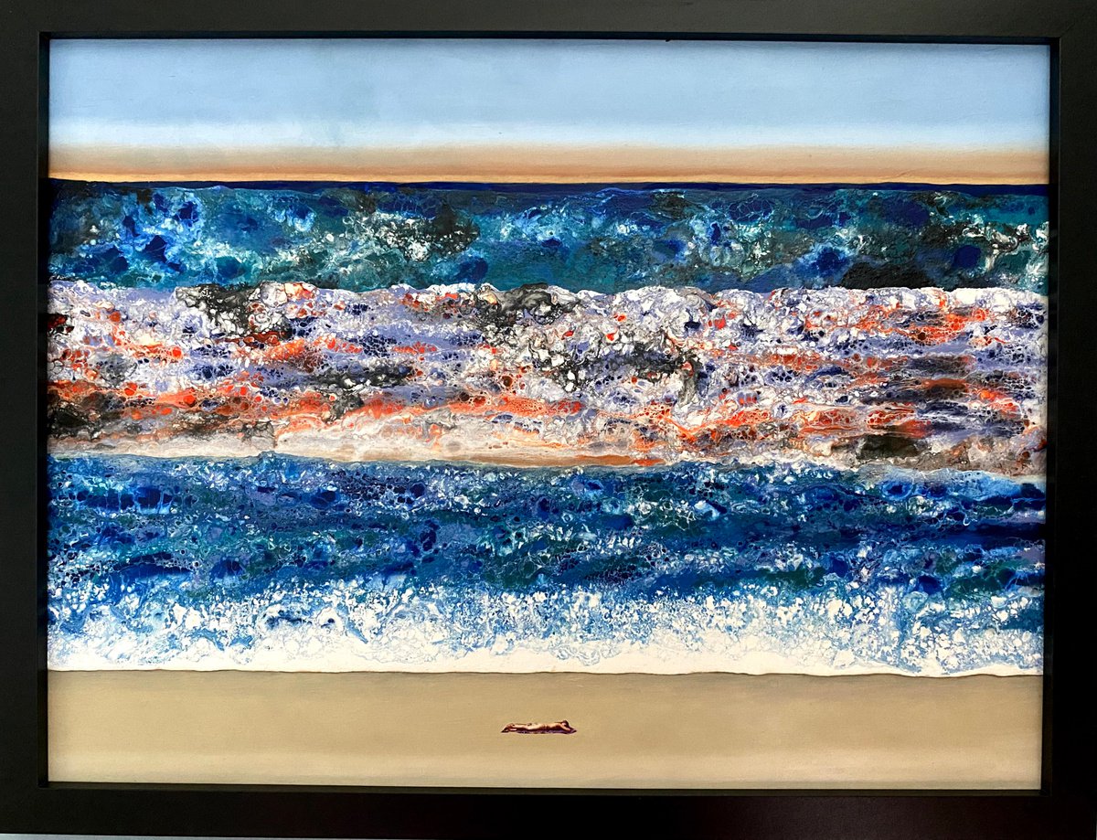 Surrealistic Landscape Painting By Stefano Pallara, 17 X 13", Emotional Decluttering N.3, Original Artwork