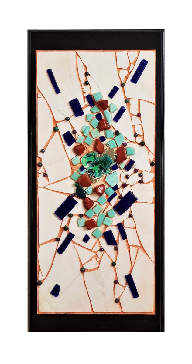 Abstract Relief By Ognyan Hristov, 14 X 31", "Fragment - S22", Original Artwork