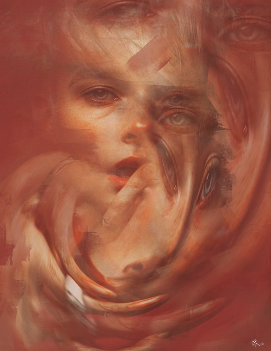 Illustrative Portrait Photograph By Bojan Jevtic, 33 X 43, Transformation, Original Artwork