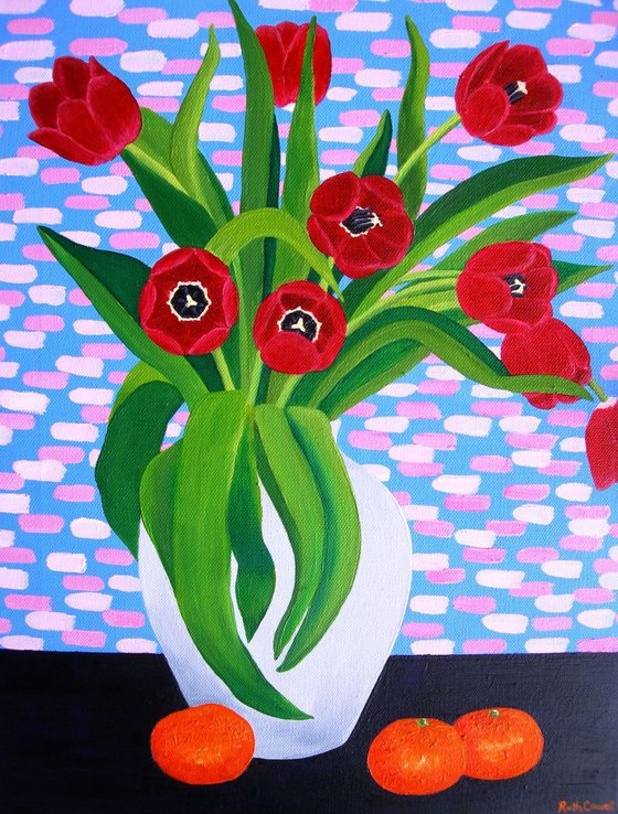 Still life with Red Tulips