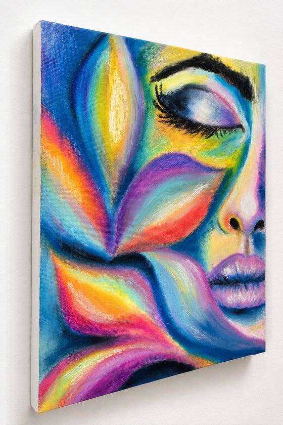 Mystic Bloom – Colorful Female Portrait