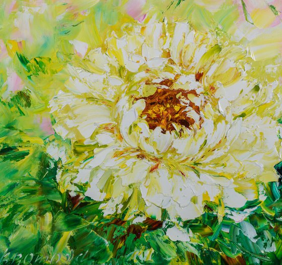 MOMENTS OF SUMMER - Beautiful abstraction. Pink peonies. Summer picture. Large flowers. Strokes. Style. Romance.