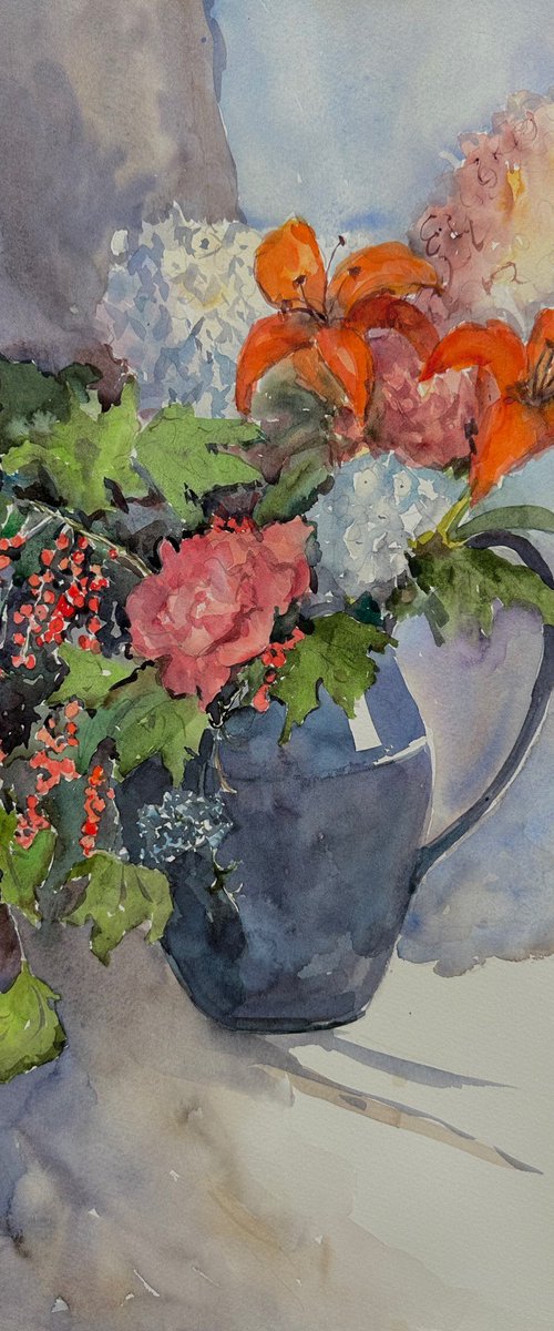 Bouquet with Currant Sprigs by Anna Novick