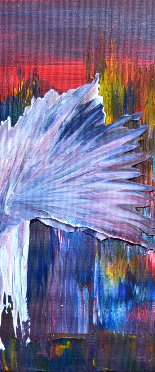 The guardian Angel FREE SHIPPING SPIRITUAL SQUARE PAINTING ABSTRACT READY TO HANG ISABELLE VOBMANN by Isabelle Vobmann