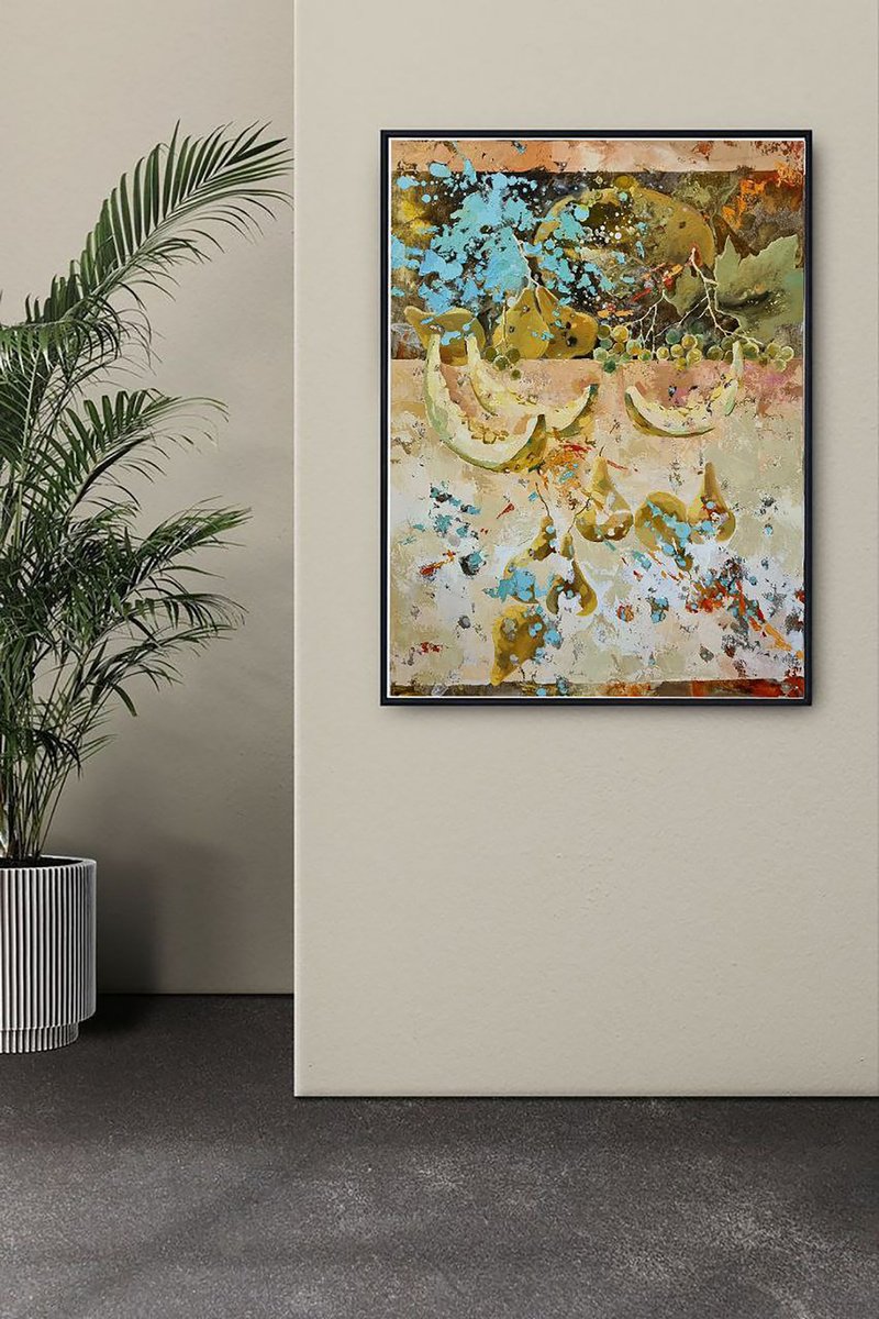 Impressionistic Still Life Oil Painting By Natalia Yampolskaia, 24 X 31", The Smell Of Autumn 3, Original Artwork