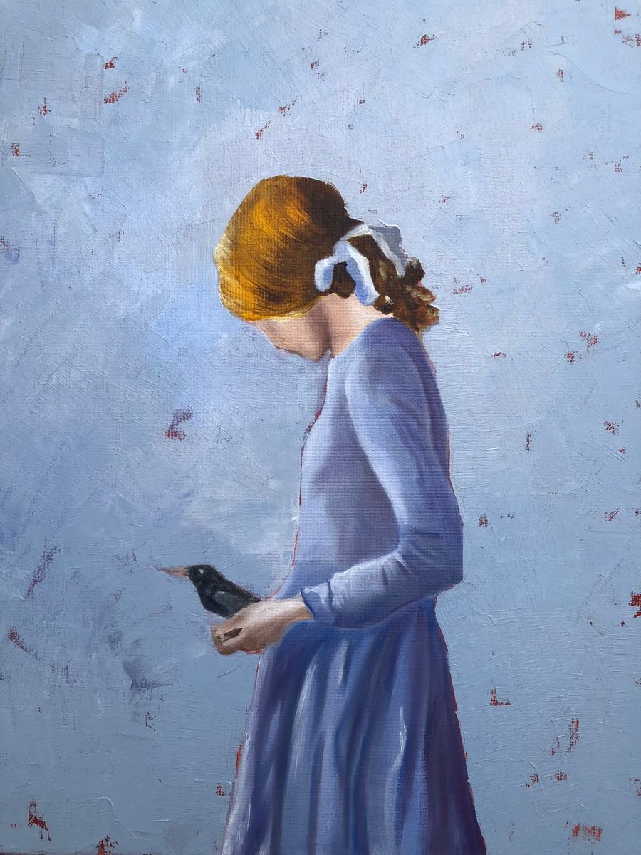 Impressionistic Portrait Oil Painting By Inna Montano, 16 X 20, Harmony, Original Artwork