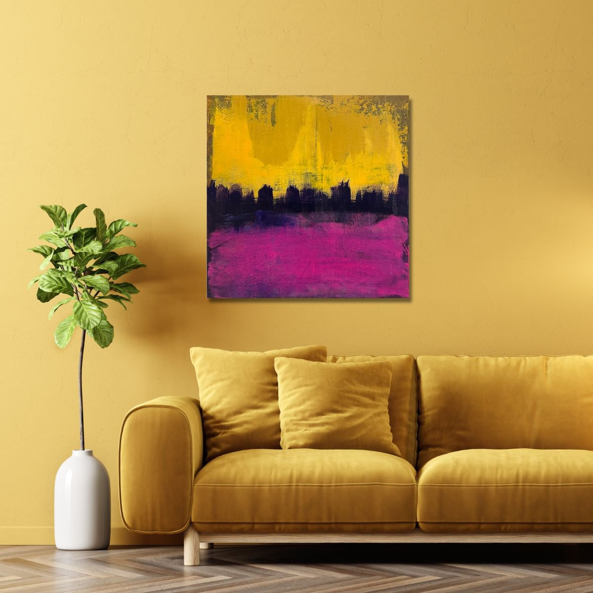 Abstract Oil Painting By Ulli Schmitt, 24 X 24", Symphonie In Spring, Original Artwork