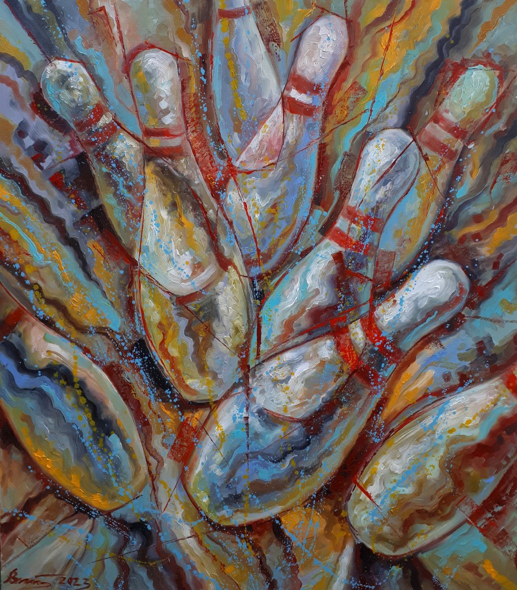 Impressionistic Still Life Oil Painting By Serhii Voichenko, 28 X 32", Strike, Original Artwork